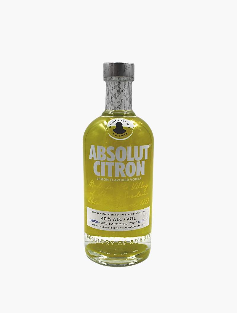 Absolut citron lemon flavored vodka 