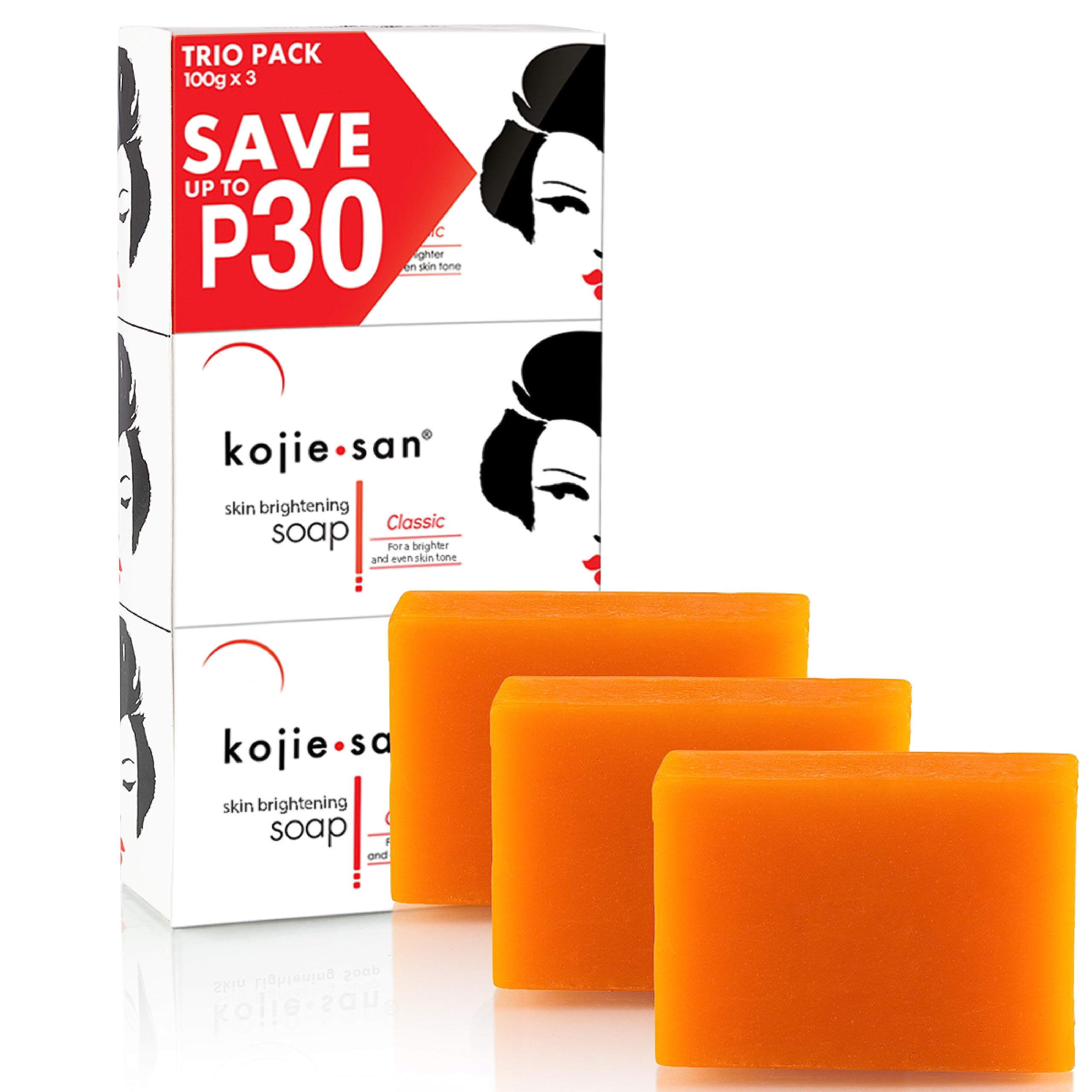 Trio pack Koji San skin lightening soap 100g ×3