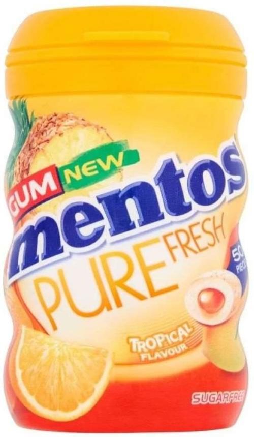 Mentos chewing gum pure fresh tropical flavor 