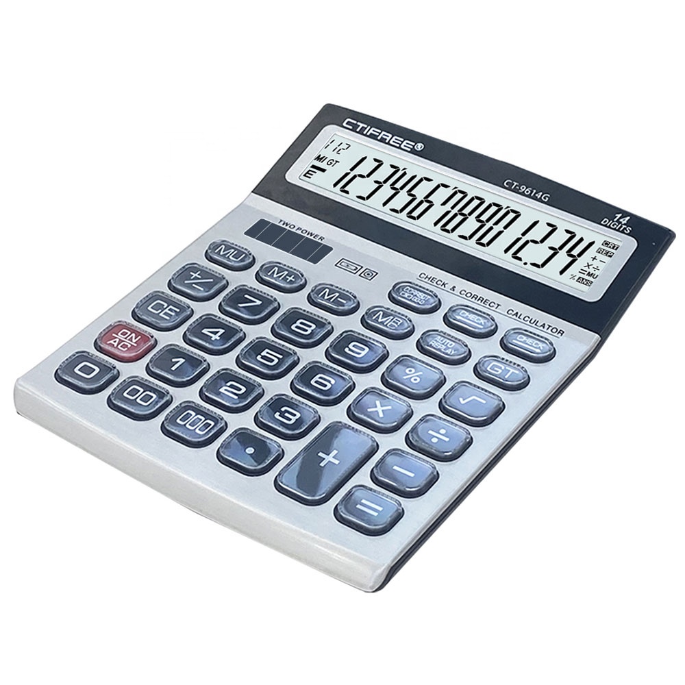 Ctifree Plastic Dual Power 14 digit calculator 