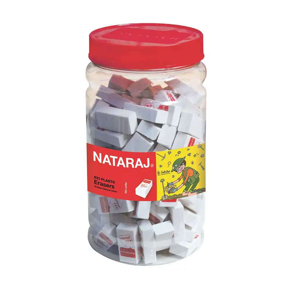 Nataraj 621 Plasto Eraser Jar Pack of 100 units 